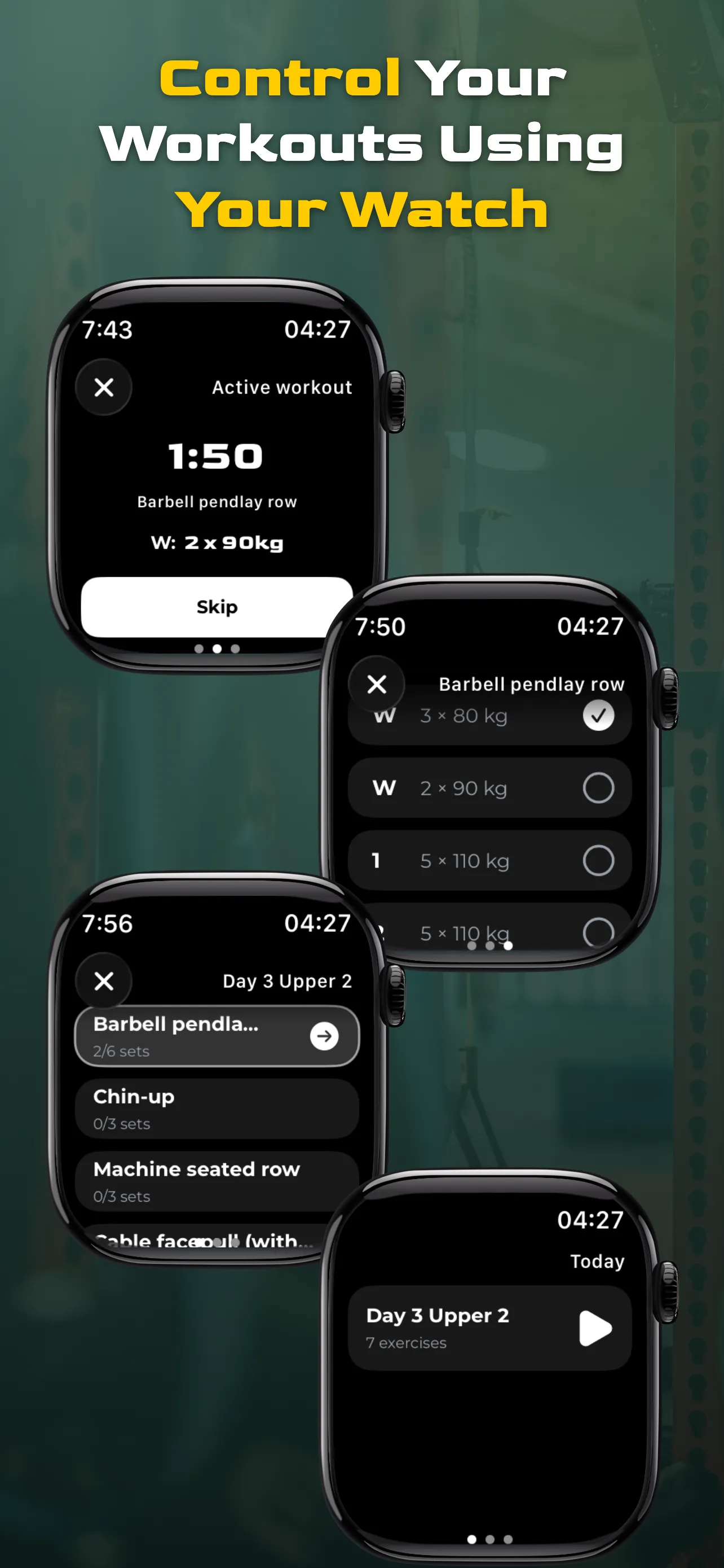 Virtus Athlete Apple Watch companion for active workout control and set logging